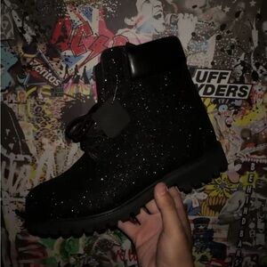 Timberland Black Glitter Boots